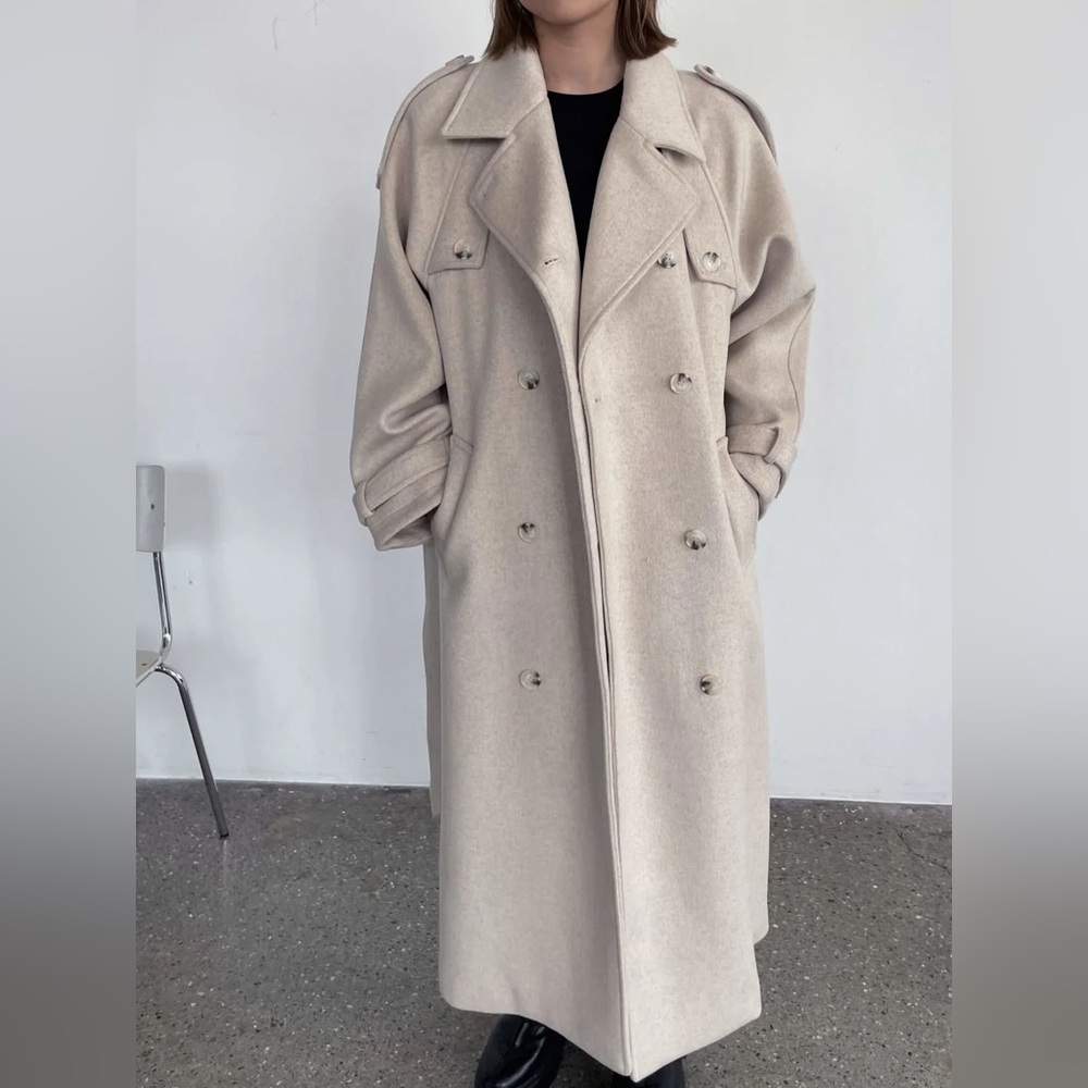 MEOTINE Bea Wool Coat in Beige